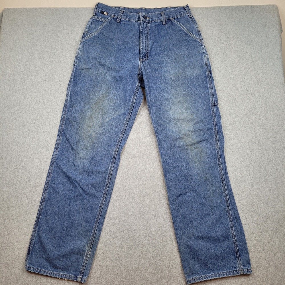 Carhartt FRB13-DNM FR Carpenter Jeans Mens 34x34 Blue Denim Flame Resistant
